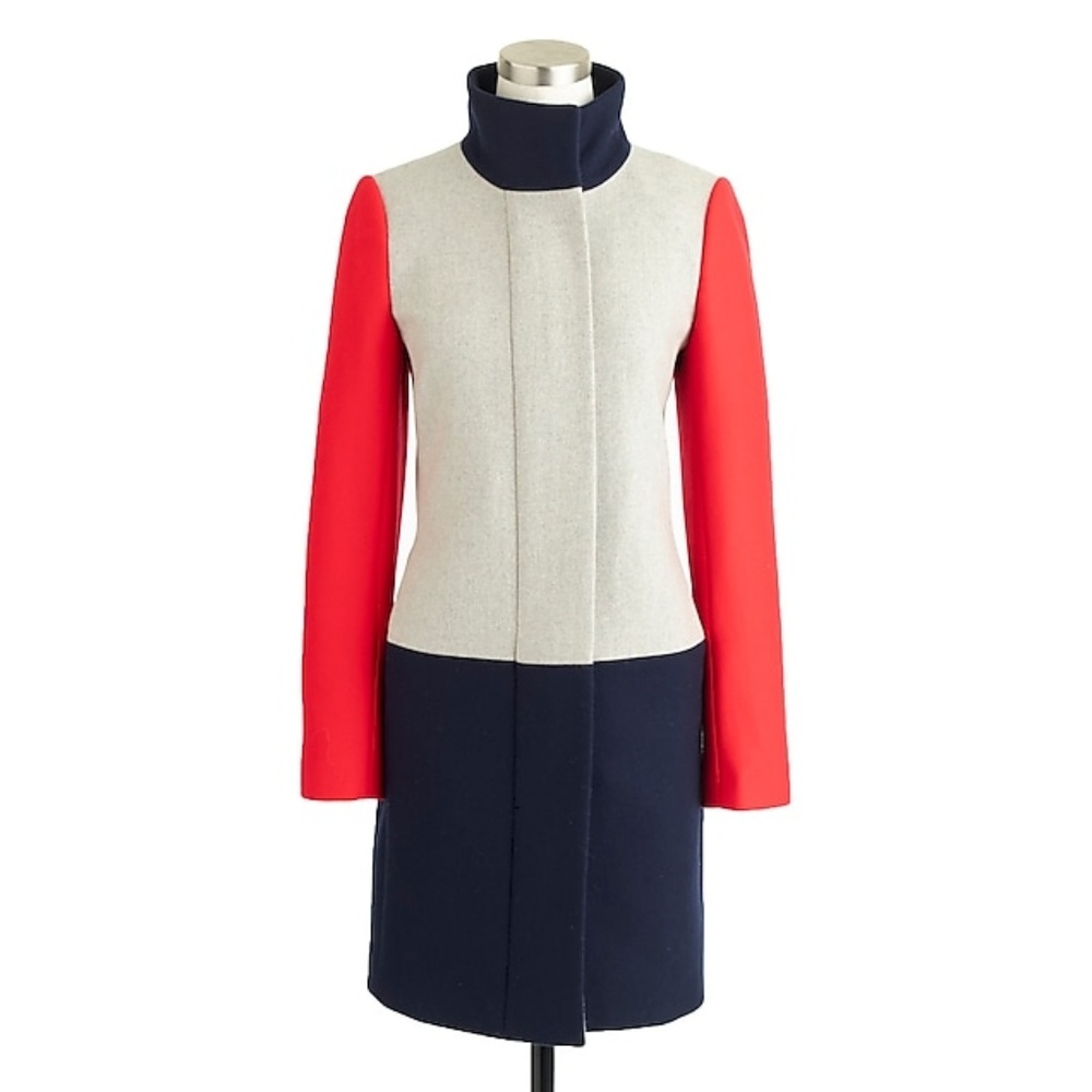 J.Crew Colorblock Wool Coat